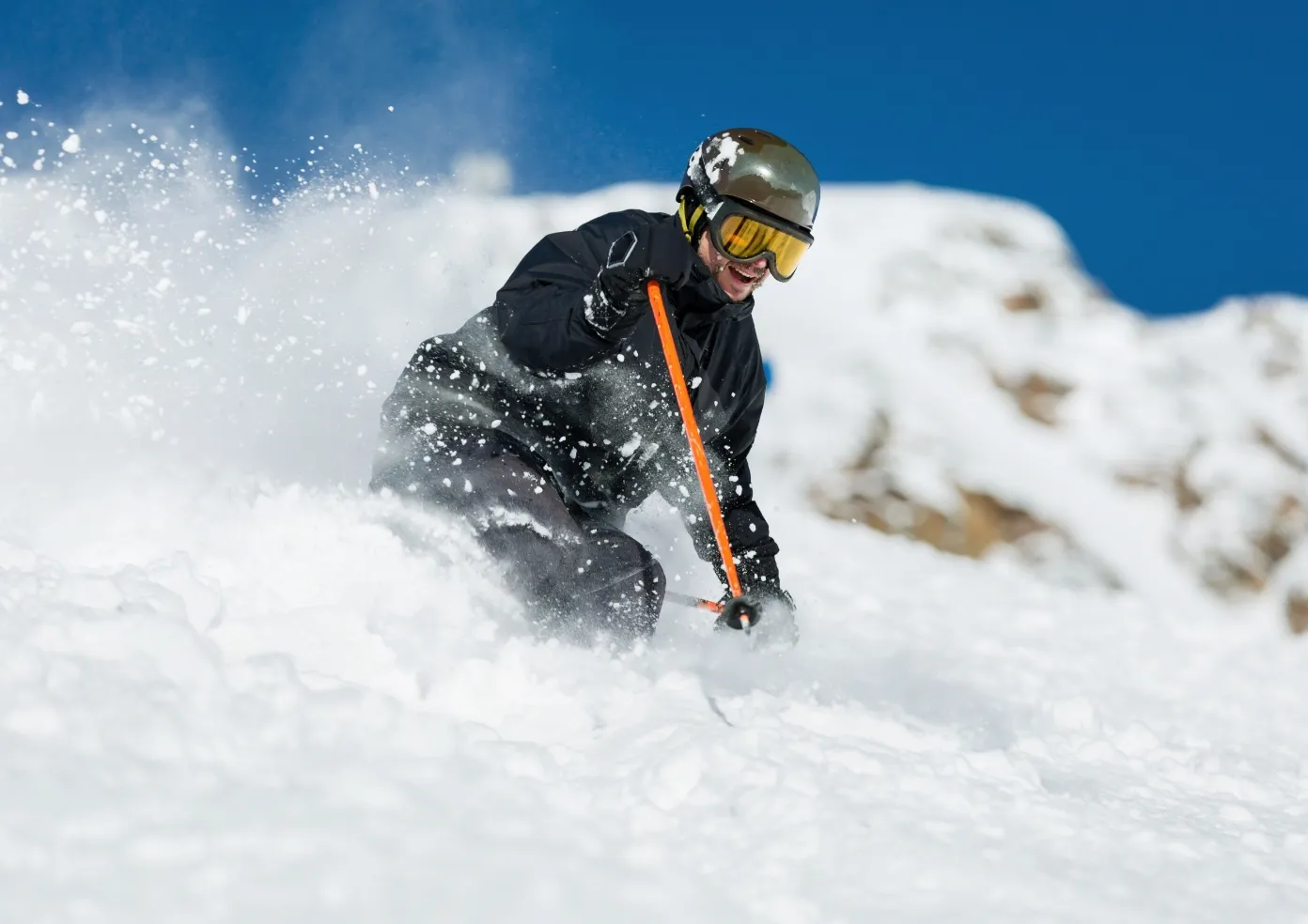 Skiing on the longest slope in Europe